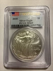 2010 $1 AMERICAN SILVER EAGLE PCGS MS69 FLAG- FIRST STRIKE LABEL