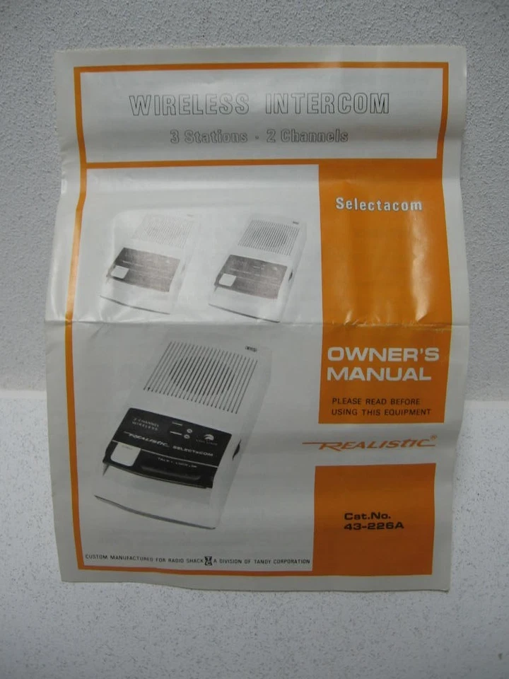 RADIO REALISTA DE COLECCIÓN SHACK SELECTaCOM INTERCOMUNICADOR INALÁMBRICO DE 2 CANALES 43-226A Foto 4 de 4