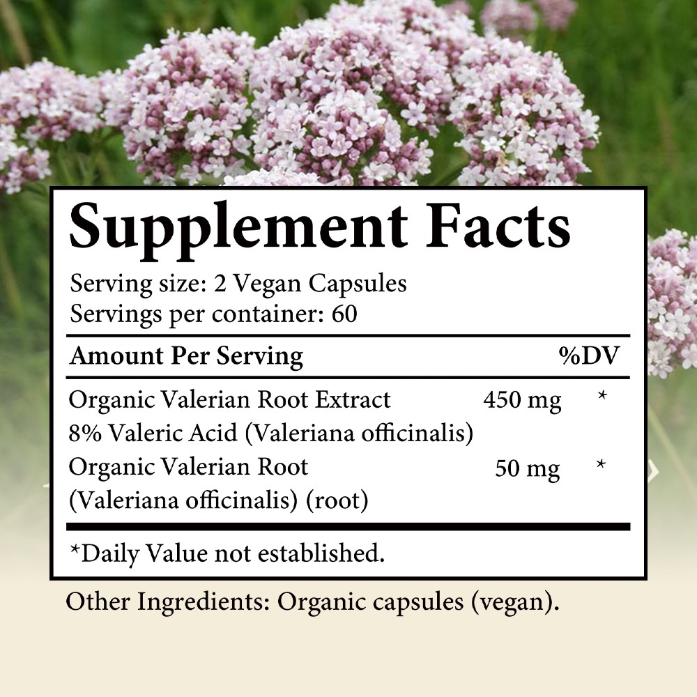 VitalXtra Bio Valeriana Officinalis 120 Capsule Veg Supporto Calma Notturna foto 6
