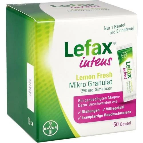 Lefax intens Lemon Fresh Mikro Granulat 250 mg Simeticon 50 Beutel, PZN 13248486