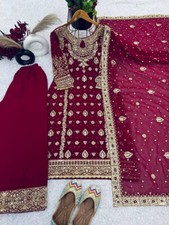 Designer Heavy Faux Georgette Kurta Palazzo With Dupatta For Wedding