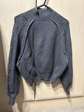 Zara Grey Turtleneck Cropped Batwing Sweater size S