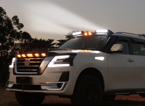 Black Top LED Roof Light Bars DRL Lamp Fits Nissan Patrol Y62 Aamada 2010-2023 - Picture 9 of 20