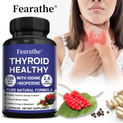 FEARATHE Advanced Thyroid Support Supplement with Iodine Dietary Capsule Free Shipping