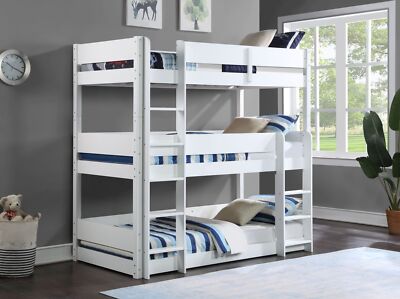 Person Cheap Bump Beds EUROCO Triple Twin Bunk Bed With Full