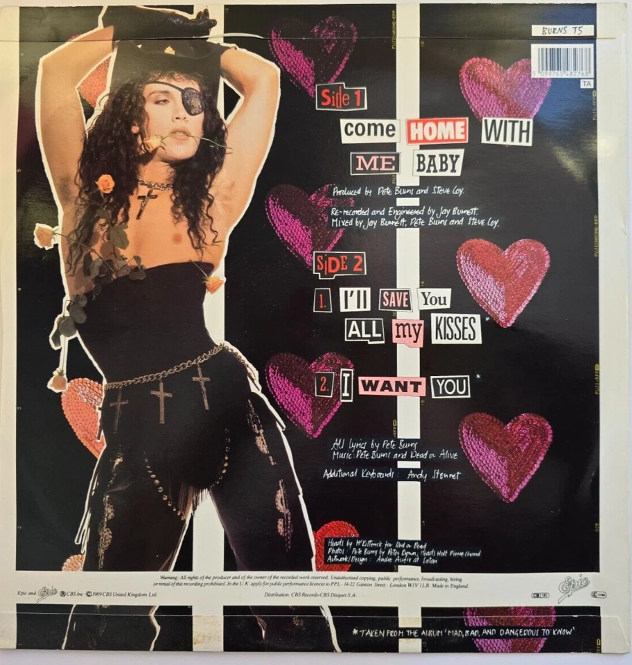 Dead Or Alive – Come Home With Me Baby 12" vinyl record 1989 in picture sleeve - Image 4 of 4