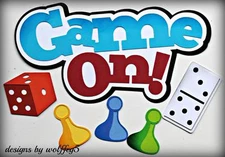 CRAFTECAFE GAME PLAY FAMILY TITLE paper piecing premade Scrapbook page WOLFFEY5