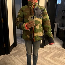 Reversible Puffer Coat Ivy Park X Adidas Camouflage, Neon Orange, S, Unisex