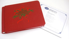 Creative Memories 5x7 Red Christmas Album w Page Protectors 10 Sheets Pinecone