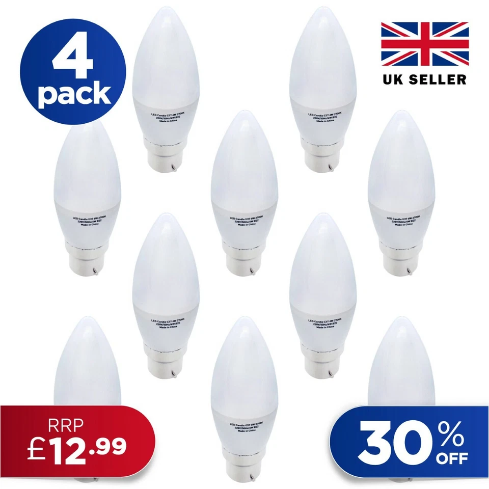 LED Candle Light Bulb B15 B22 E14 E27 Energy Saving Lamp Warm Cool Day White A+ - Image 3 of 4