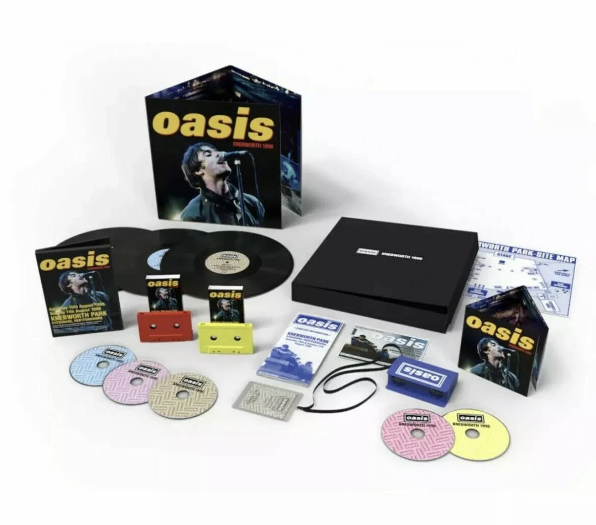 OASIS - KNEBWORTH 1996 SUPER DELUXE BOX SET TRIPLE VINYL CD CASSETTE DVD