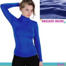 Winter Warm Fleece Lined Mock Neck Long Sleeve Stretch Thermal Thick Shirt 