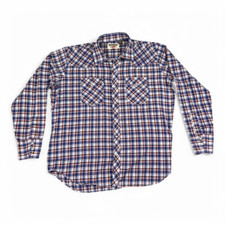 Vintage Youngbloods Western Shirt Adult EXTRA LARGE Purple White Plaid 90s