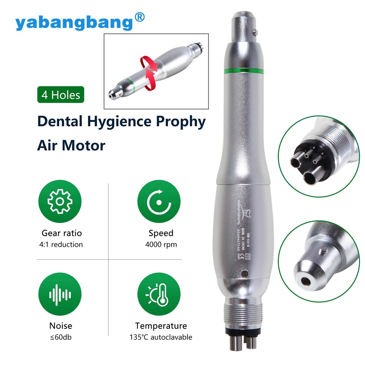 1-5 Dental Hygiene Prophy Handpiece 360° Swivel Air Motor 4H