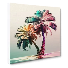 Palm Tree Digital Art Canvas Wall Art Print Framed Picture Home Office Decor