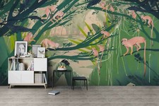 3D Watercolor Animal Monkey Self-adhesive Removable Wallpaper Murals Wall 199