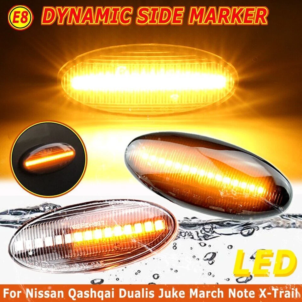 Dynamic LED Side Marker Light Lamp For Nissan Grand Livina Qashqai Rogue K13 E11 — 第 2/4 张图片