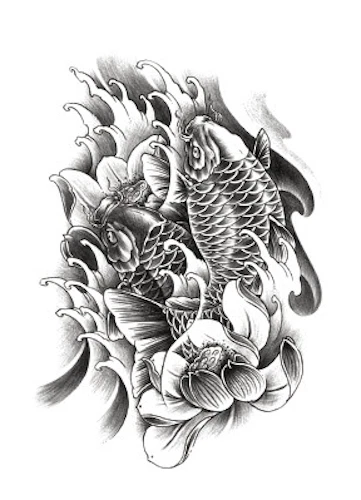Carp Koi Fish Temporary Tattoo Waterproof Body Art party - Picture 13 of 35