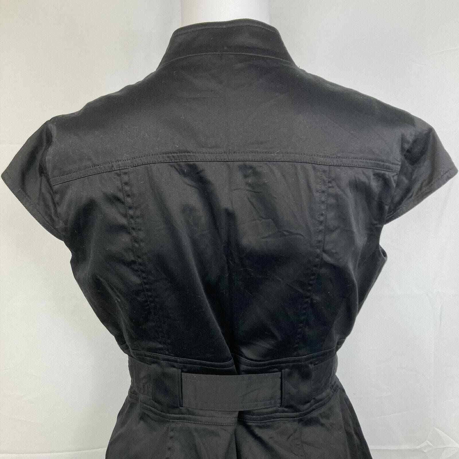 Calvin Klein Dress Womens Sz 6 Black Shirt Cap Sl… - image 5