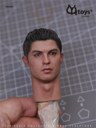 Figura de acción 1/6 hombre cabeza masculina hágalo usted mismo soldado modelo CR7 jugador de fútbol ajuste 12 pulgadas - Imagen 4 de 5