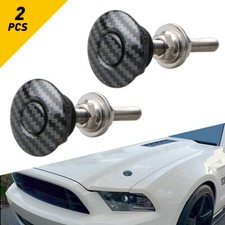 Push Button Quick Hood Release Bonnet Pin Lock Car Bumper Latch Kit Carbon Fiber