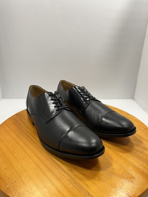 Tauer & Johnson Wellington Cap Toe Black Leather Derby Dress Shoes Various Sizes