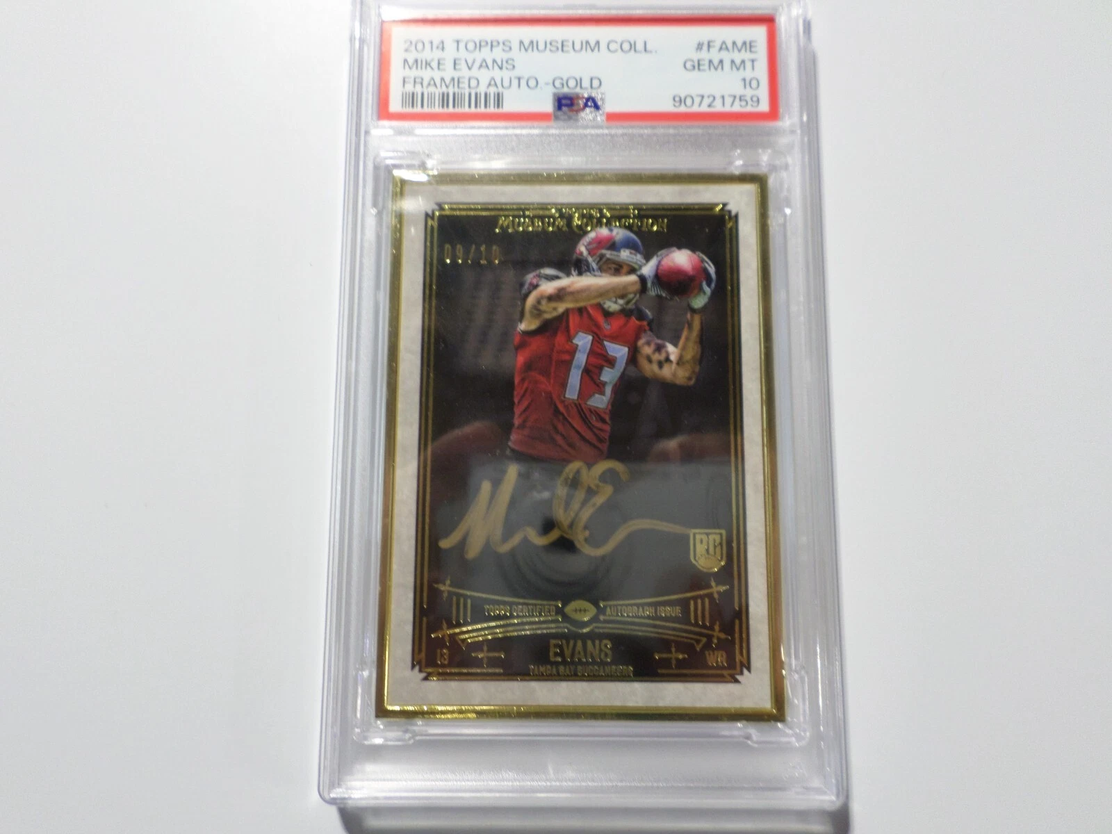 Mike Evans Topps Museum Collection Framed Autographs #FAME Gold