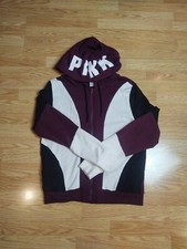 Victoria Secret "PINK" Perfect Full Zip Juniors Large Multicolor Hoodie.   D4