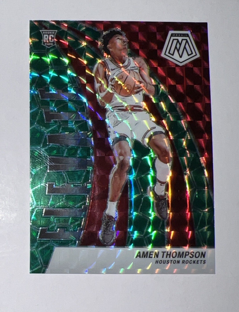 Amen Thompson 2023-24 Panini Mosaic Rookie RC Elevate Green Prizm Parallel SP