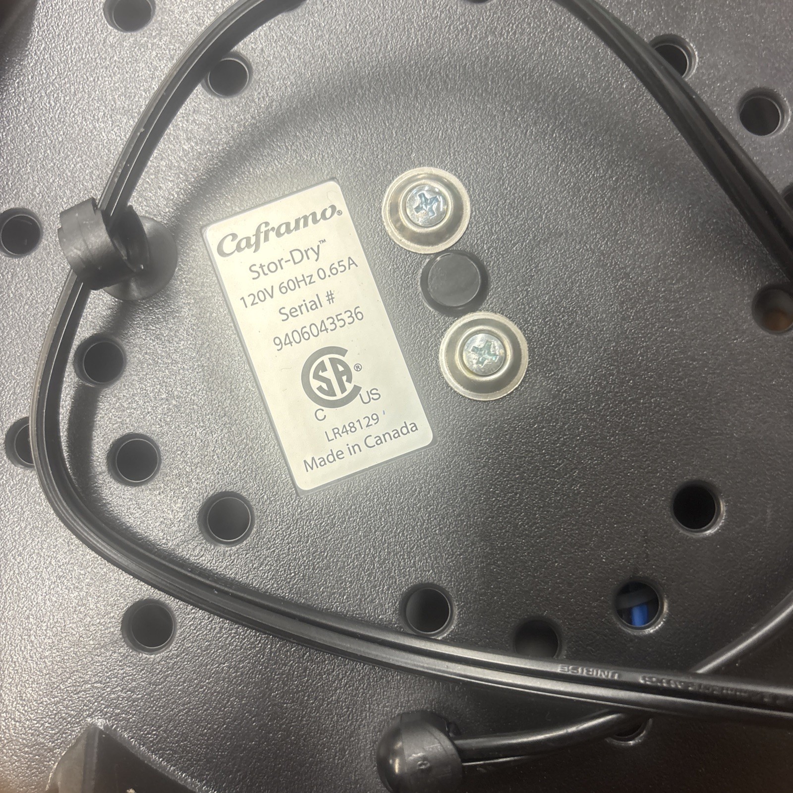 Caframo Stor-Dry Warm Air Circulator Low Watt 120V 60hz 0.65 9406043536 Boat RV