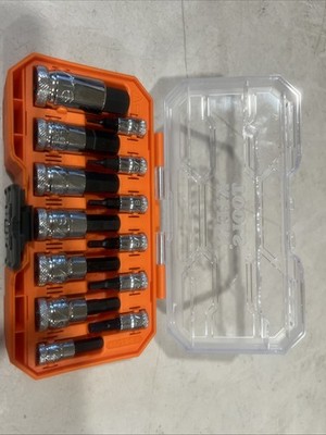 Klein Tools 65213HEX Knurled Hex Bit SAE Socket Set, 1/4, 3/8 and 1/2-Inch