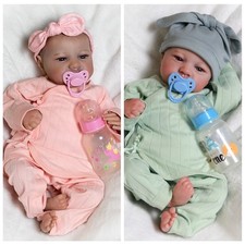 Realistic Baby Twins Reborn Dolls Newborn Girl Boy Handmade Lifelike Dolls Gift