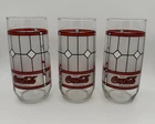 Coca-Cola  Vintage Libbey Frosted Stained Glass Tiffany Style Glass Cup