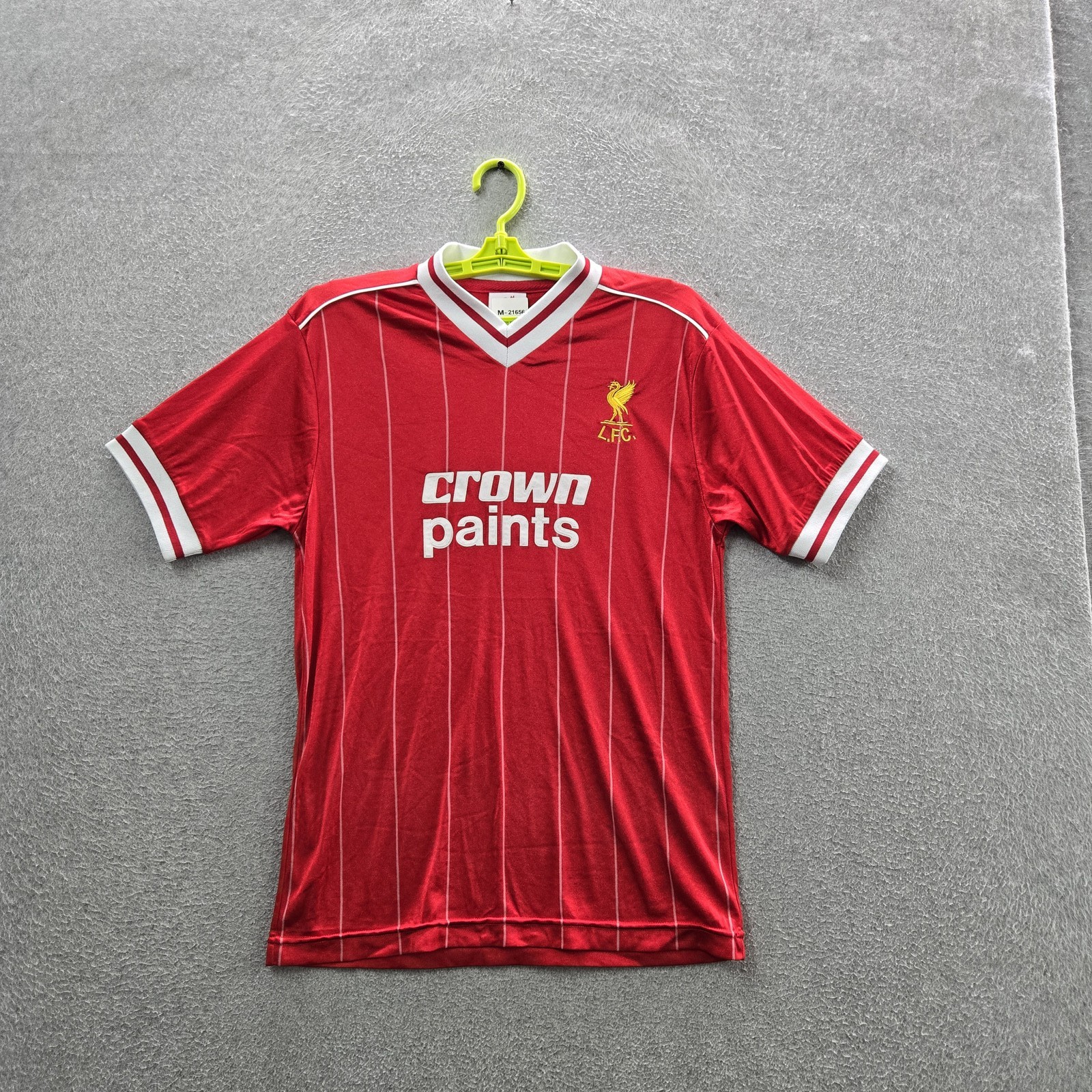Liverpool FC Men Jersey S Red Retro Football Score Draw Embroidered 1982