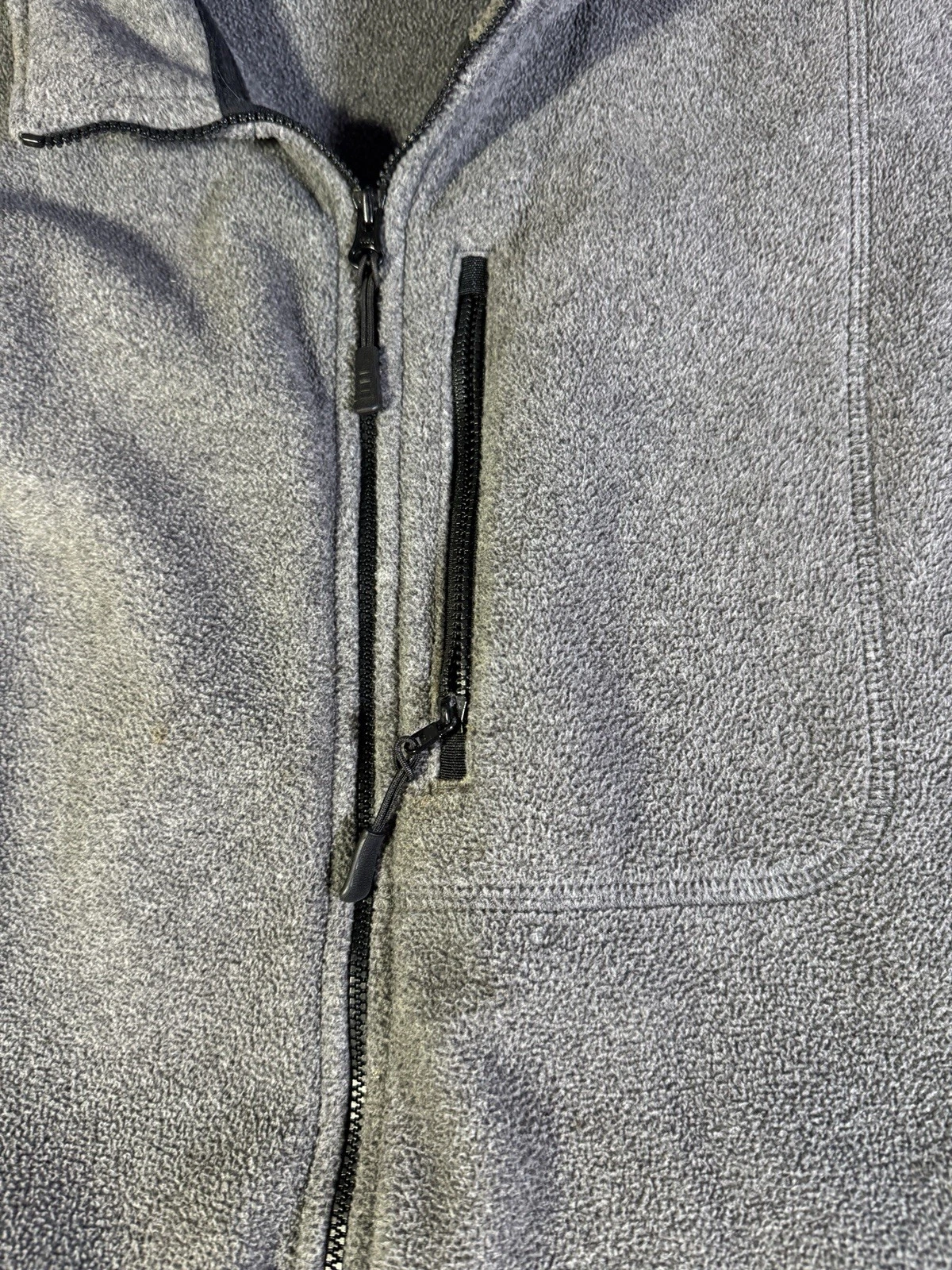 Lands End ThermaCheck Fleece Men’s Large 42-44 Gray Full Zip - product detail image 4