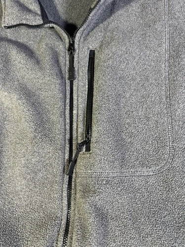 Lands End ThermaCheck Fleece Men’s Large 42-44 Gray Full Zip image 4