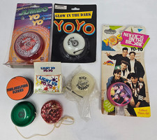 VINTAGE YOYO'S LOT OF 8 NEW KIDS ON THE BLOCK GLOW IN DARK JUMBO DUNCAN FLYERS