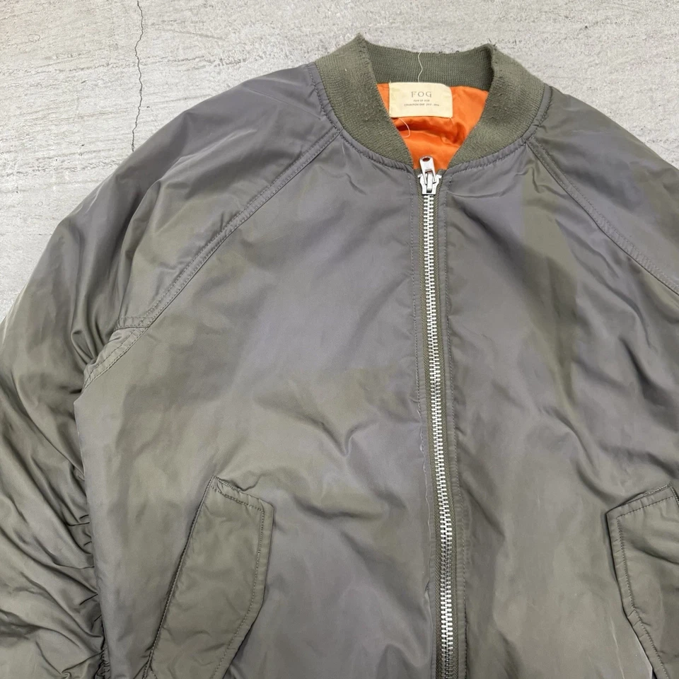 Fear of God Bomber Jacket Fog Flight Alpha Industries Size M MA-1 Satin Grey - Image 3 of 4