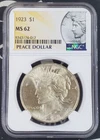 1923-P Peace Dollar S$1 -NGC MS 62