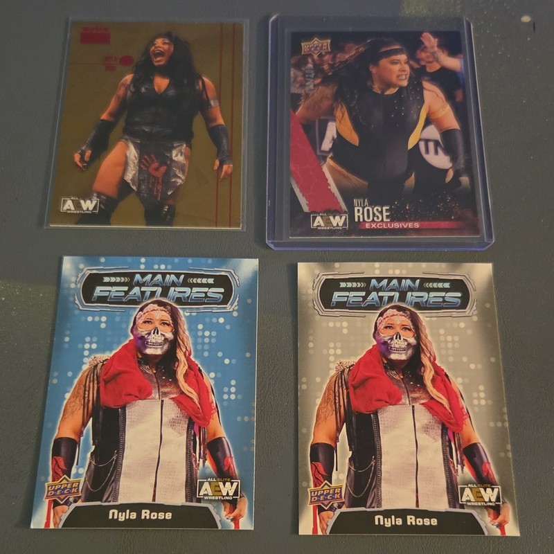 2021 Upper Deck AEW 4-Card Lot Nyla Rose Main Features MF-24 1st Ed SN /100 Gold