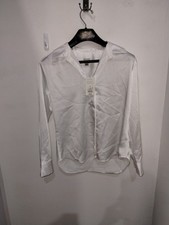New Women's A New Day Size Small Silky White Long Sleeve Collared Blouse