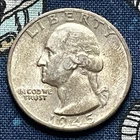 1945 S Washington Quarter 90% Silver Nice Coin Free Shipping E2