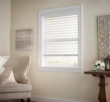 Cordless 2,5 In Faux Wood Blind Width 53x48 Length White Window Treatment Easy