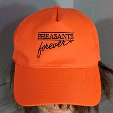Vintage Pheasants Forever Orange Snapback Trucker Hunting Cap Hat Head To Toe