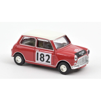 Mini Cooper S 1964 Tartan RED With Racing Number 182 1:54 Norev Auto Stradali -D
