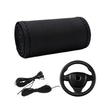 Car Steering Wheel Cover, Anti-Slip Stitch on Wrap Steering Wheel Protector for