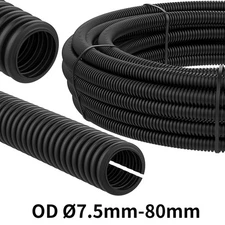 Cable Flexible Conduit / Sleeving / Sheathing Split & Unsplit Loom Harness Black