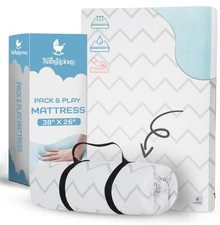 Waterproof Pack and Play Mattress Pad - 38 x 26  Roll Up Style - Breathable
