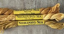 Creamy Yellow Needlepoint Inc Silk 3 Skeins 8  Ply Stranded Embroidery Thread NIS