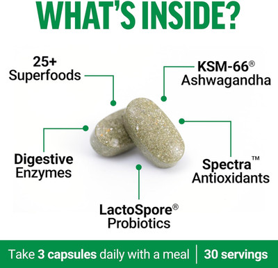 Smarter Greens Tablets, Greens Supplement with 25+ Superfoods and Antioxidant...